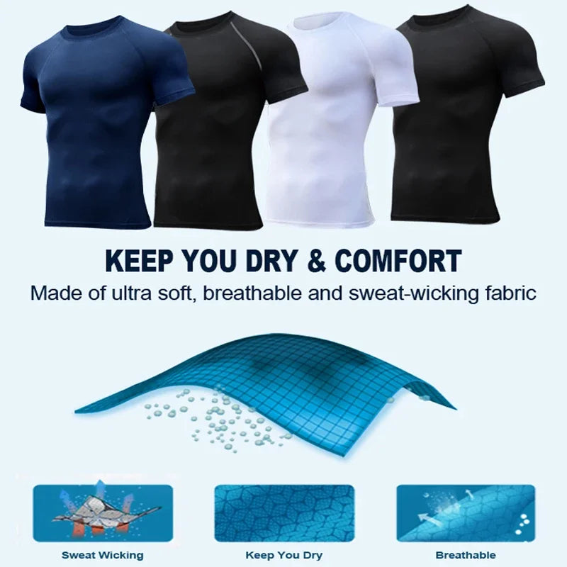 Genshin Impact Compression Shirt for Men Gym Workout Fitness Rash Guard Short Sleeve Base Layer Quick Dry Athletic Tshirt Tees